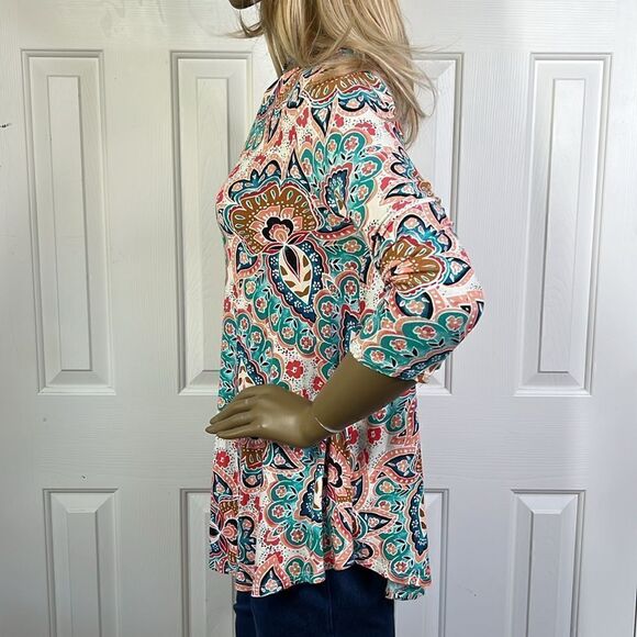 Chicos Comfy 3/4 Sleeve Flowy T-shirt XS - Picture 3 of 6